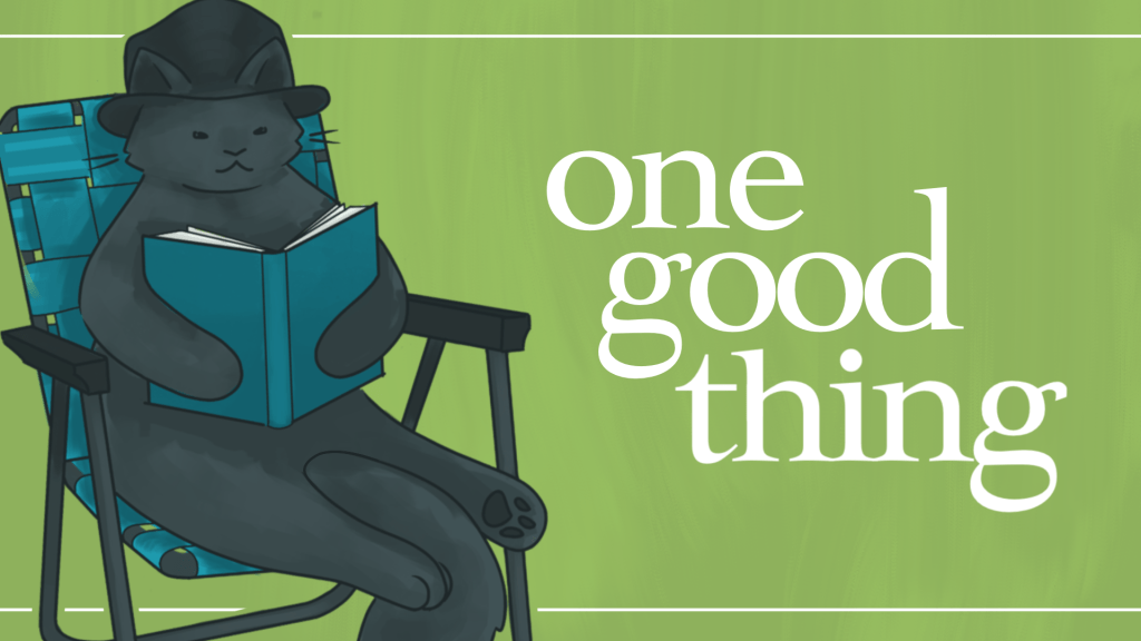 One Good Thing has a banner! Or: Meet Julian — the cool cat who&nbsp;reads